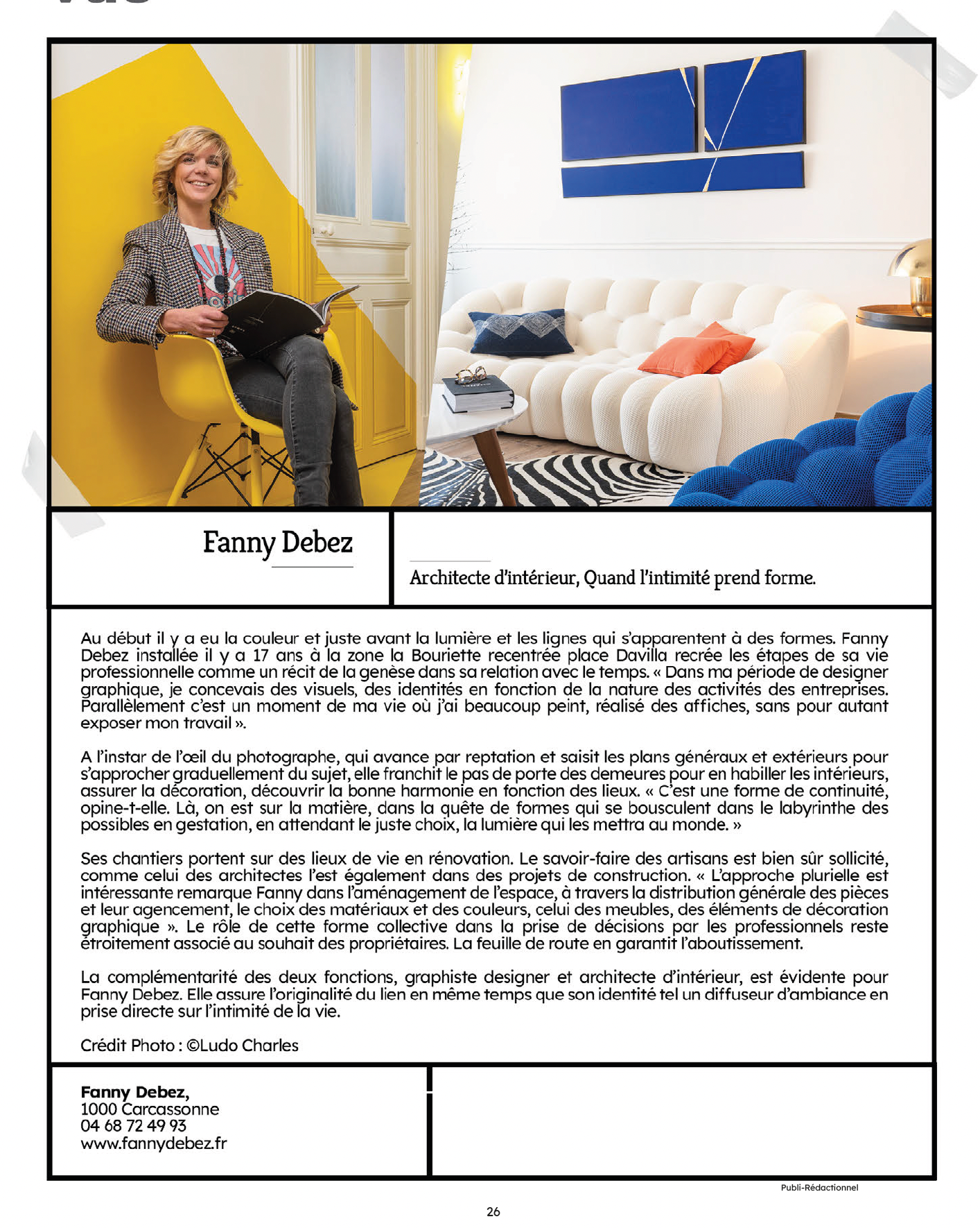 Fanny Debez dans le Mag Evasion N°171